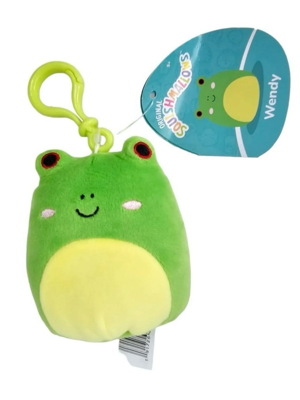 Squishmallows 3.5 Inch Wendy the Frog Red Eyes Clip-On Plush Stuffed Toy